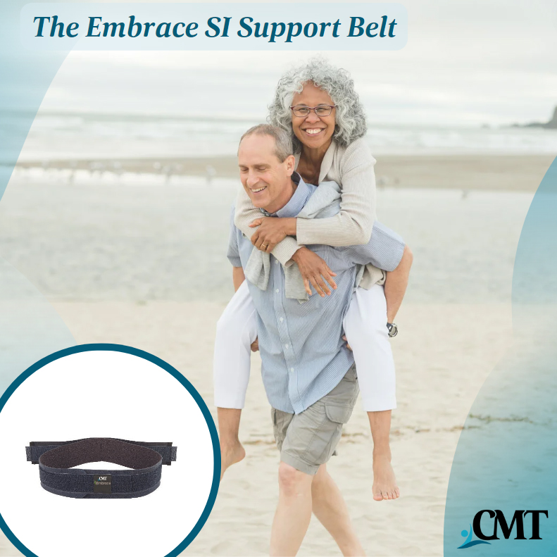 The Embrace is proven to help reduce sacroiliac joint pain, inflammation, promotes better posture and increases independent functional engagement all while being discreetly worn under clothing.