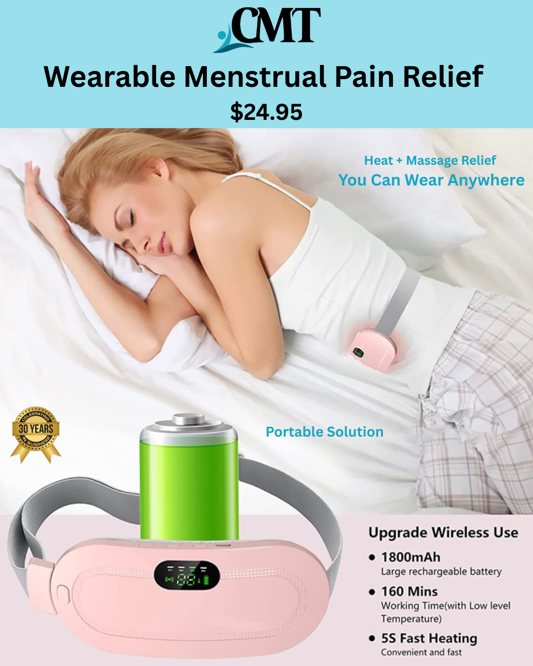 Wearable menstrual pain relief for only $24.95