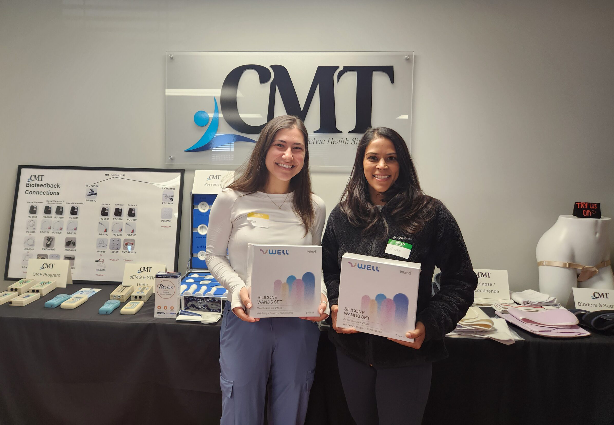 Congratulations to Alissa Remijan, OTD, OTRL (left) and Sheeka Gupta, PT, DPT (right) who each received a complimentary VWELL 5-piece Silicone Wands Set.