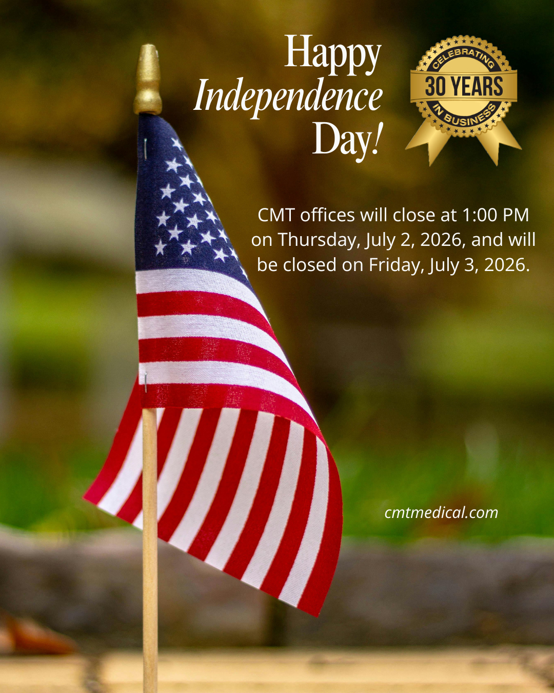 Closed July 4th.